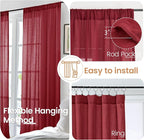 BGment Burgundy Linen Curtains 63 Inches Long - Image 6