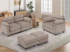 HAOMARKETS Corduroy 4-Piece Sofa Set, Upholstered Ottoman Set of 2, Accent - Image 6