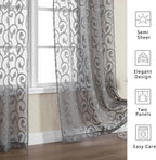 Furman Sheer Curtains Tiers 36 inch Length, Lightweight Soft Airy Solid Grey - Image 6