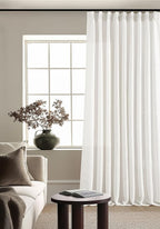 Pinch Pleated Linen 120 Inch Curtains 60 Inch Width Beige White | Light - Image 5