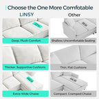 LINSY HOME Chaise Modular for Sectional Sofa, Cloud Sofa Lounge - Image 5