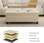 WUTUTUEE 51" Fabric Storage Ottoman Bench, Upholstered Rectangle End of Bed - Image 5