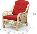 Malibu Lounge Living Accent Armchair Natural Rattan Wicker Handmade Design - Image 2