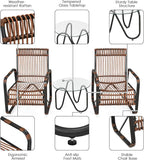 Tangkula 3 Piece Patio Rattan Furniture Set, Includes 2 Single Wicker Chairs - Image 7