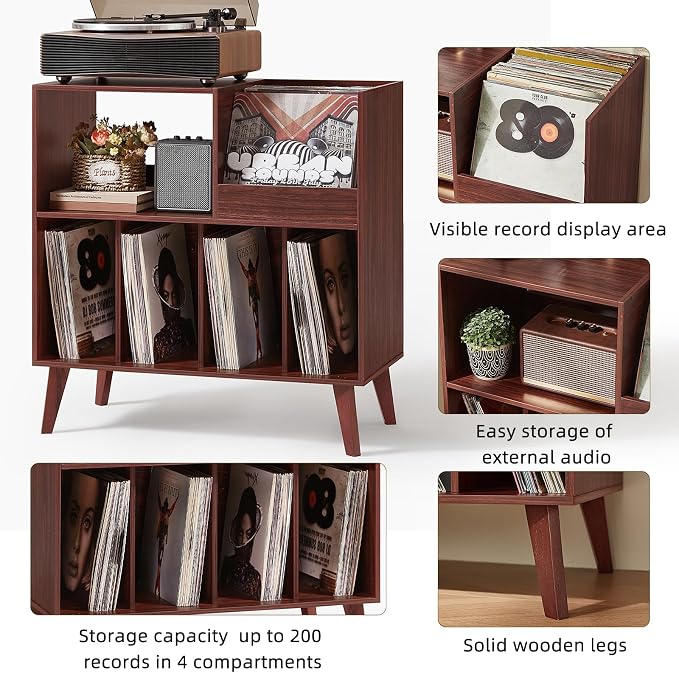 LELELINKY Large Record Player Stand, Turntable Stand - Image 9