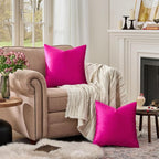 GIGIZAZA Hot Pink Velvet Pillow Covers 20x20 Decorative Pillows Pack of 2 | - Image 5