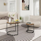 Otterease Nesting Tables Set of 2, Round Coffee Table, Small Nesting Coffee - Image 5