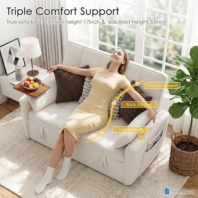 54'' Sleeper Sofa Bed, Convertible Pull Out Couch Futon - Image 10
