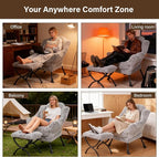 Welnow Lazy Chair with Ottoman, Modern Accent Chair with Armrests and a Side - Image 7