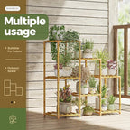 Bamworld Bamboo Plant Stand Indoor Boho Plant Shelf Tiered Plant Rack - Image 3
