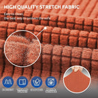 Stretch Couch Covers for Sofa, 3 Cushion Slipcover, Pureed Pumpkin | 1-Piece - Image 5
