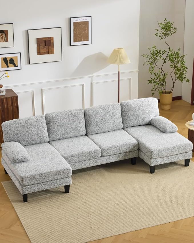Karl home 110" U-Shape Sectional Couches by Karlhome