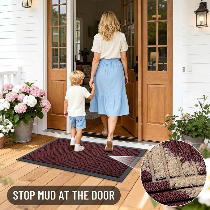 OLANLY Front Door Mat Outside Entrance, Waterproof Heavy-Duty Doormat | 29.5x17 - Image 8