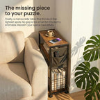 Skinny Side Table with Storage, 3 Tier Slim Side Tables - Image 4