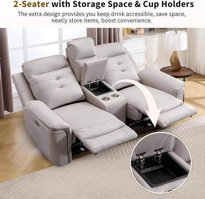 ANJ 3-Piece Faux Leather Power Recliner Sofa Set - Image 5