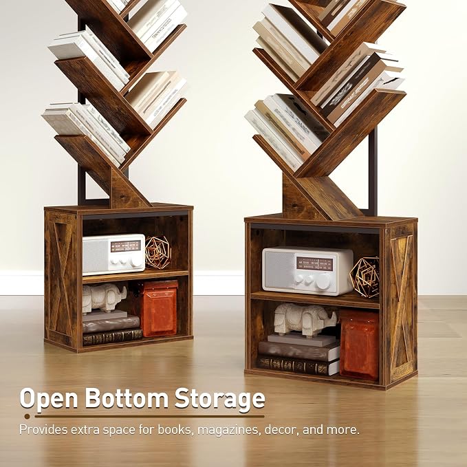 RALGEND Tree Bookshelf, 6 Tier Bookcase - Image 9