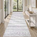 cotiled Hallway 3x10 Runner Rugs Washable Boho Rug Dark Grey | Solve Modern by COTILED
