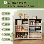WLIVE 8 Drawer Dresser for Bedroom, Wide Fabric Dresser Storage Organizer - Image 5