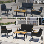 HEBE Outdoor Cushion Covers 12 Pcs, Stretch Patio Sofa Couch Cushion Cover | - Image 7