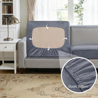 Hokway Velvet Couch Cushion Covers Water Resistant Seat Covers Stretch Sofa - Image 4