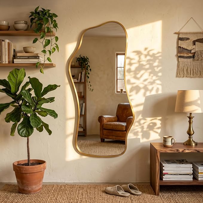 Bathroom Mirrors for Over Sink-Horizontal or Vertical Hanging 47.2"x21.6" Gold - Image 4