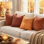 MIULEE Fall Rust Decorative Lumbar Throw Pillow Covers 14x22 Inch 2 Pack | Boho - Image 4