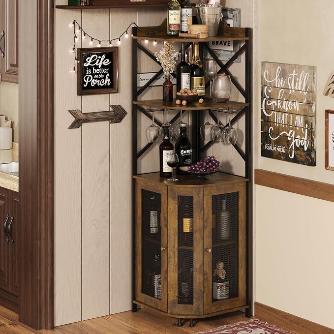 JKsmart Corner Bar Cabinet - Image 7