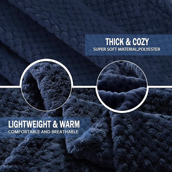 Exclusivo Mezcla Soft Waffle Fleece Bed Blanket Twin Size, Cozy Fluffy Design - Image 7