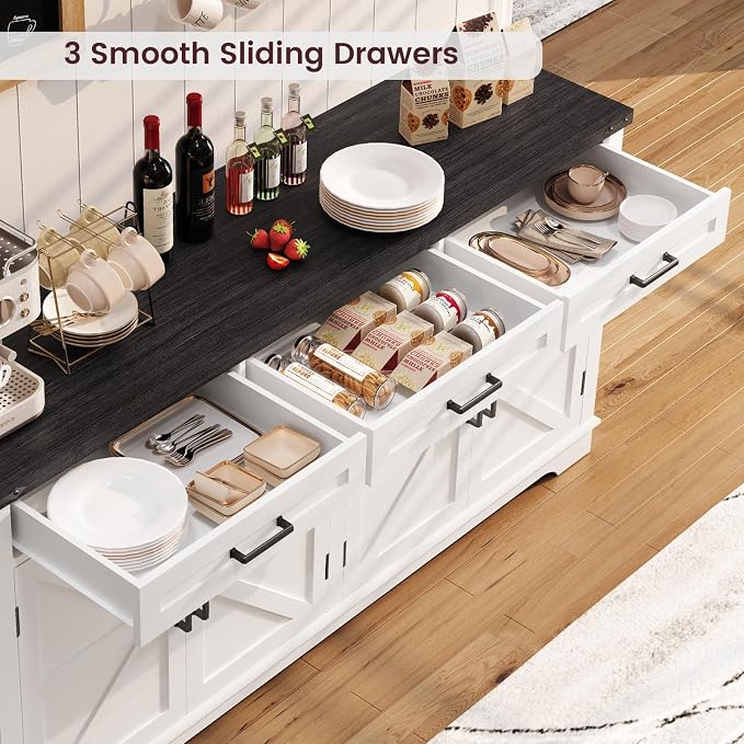 usikey 61” Large Sideboard Buffet Cabinet - Image 6
