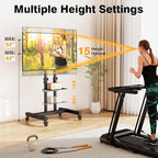 TAVR Furniture Mobile TV Stand Rolling TV Cart Floor Stand - Image 2