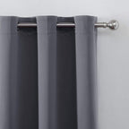 Grey Blackout Curtains 66 x 63 Inch Length/Set of 2 Curtain Panels/Thermal - Image 7