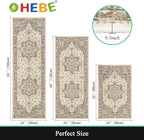 HEBE Boho Kitchen Rugs Set of 3, Non Slip Washable Kitchen Mats - Image 2
