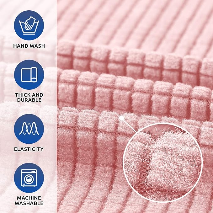 Stretch Chair Sofa Slipcover, Single Couch Cover, Dusty Pink | 1-Piece Washable - Image 3