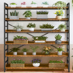 HCHQHS 6 Tier Bookshelf, Adjustable Industrial Bookcase, Vertical Tall Book - Image 8