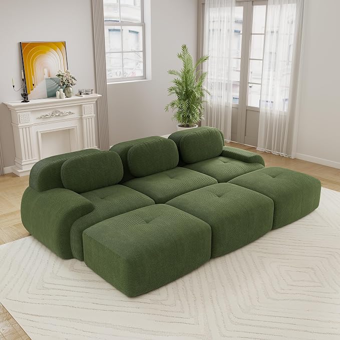 Boneless Sectional Couch, No Assembly Required, 117.3” Modular Cloud Sofa by ModonChicSofasCouches