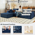 95" Cloud Sectional Couch with L-Shape Chaise, Modular Comfy Sofa Chaise Longue - Image 4