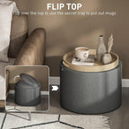 HOMCOM Round Storage Ottoman - Image 4