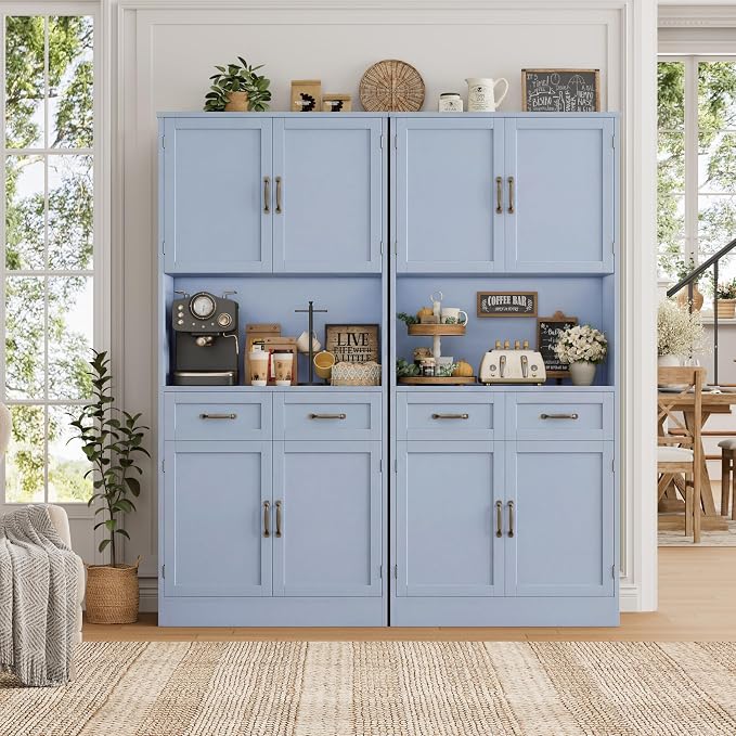 HOSTACK 71" Tall Kitchen Pantry Storage Cabinet, Modern Kitchen Hutch Bar - Image 4