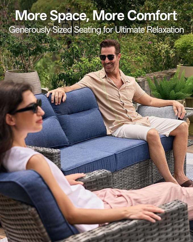 Luxury Outdoor Furniture, 6-Inch Thick Cushion Patio Sofa, Oversized Comfort - Image 5