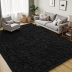 PLHXFR 4x6 Area Rugs Living Room: Fluffy Bedroom Rug Shag Carpet Black | - Image 3