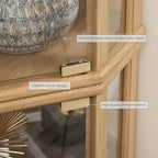 Corner Curio Cabinet, Light Bulb Inclued, Wine Bar China Cabinet - Image 8