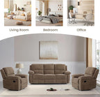 Betsy Furniture Modern Fabric Recliner Sofa Set, Loveseat w/Console, Recliner - Image 7