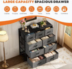 Sweetcrispy 9-Drawer Fabric Dresser Storage Tower - Image 7