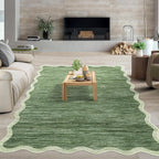 GarveeHome Scalloped Washable Rugs 8x10 Area Rugs by GarveeHome