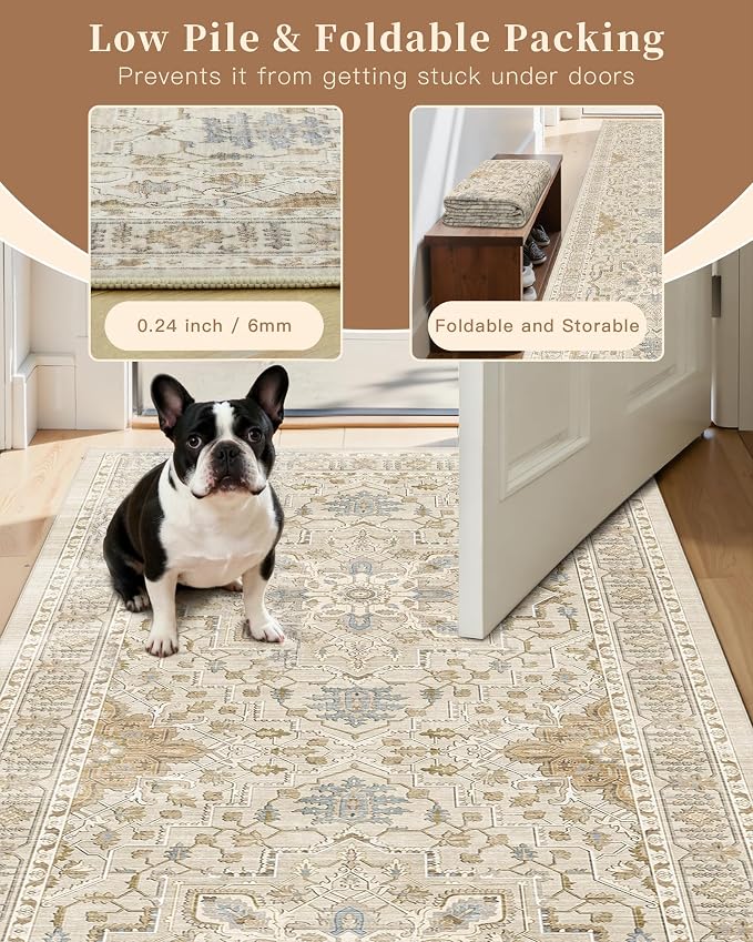 Madane Washable Area Rug 2x3 Small Entryway Rugs Non-Slip, Low Pile Floor Carpet - Image 6
