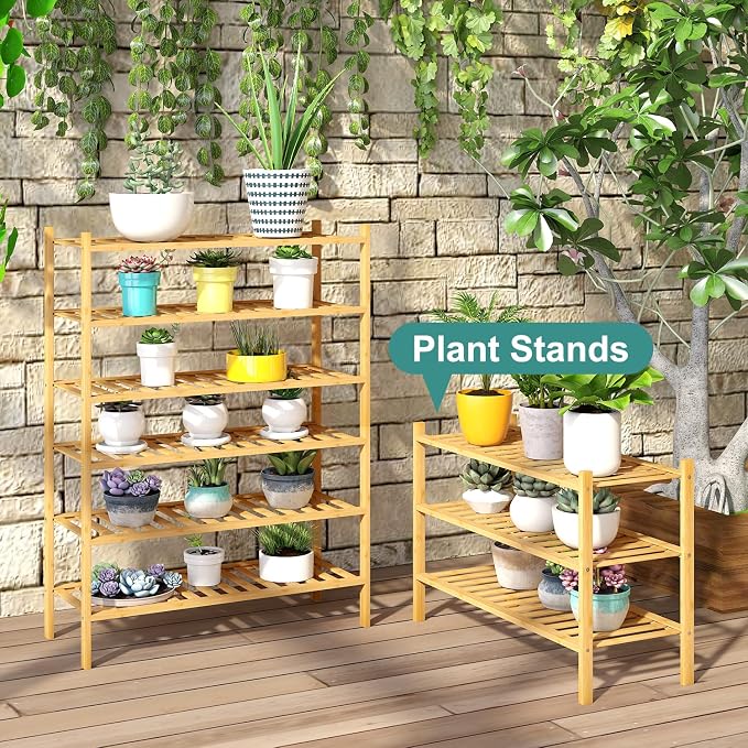 viewcare 3-Tier Free Standing Shoe Racks, Bamboo Wood Shoe Rack - Image 5