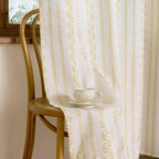 BGment Mustard Yellow Vintage Floral Linen Curtains - Image 8