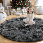 Amdrebio Tie-Dyed Dark Grey Round Circle Rug 8Ft - Image 7