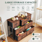 7-Drawer Dresser for Bedroom, Anti-Tip Wide Storage Organizer Fabric Chest of - Image 5