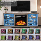 PRETZI Fireplace TV Stand with 18" Fireplace Up to 65" TVs, TV Media Console - Image 3
